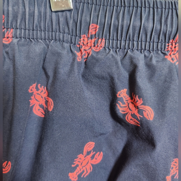 Polo by Ralph Lauren Red Lobster Print Navy Board Shorts Pockets Beach Medium‎ - Picture 5 of 8
